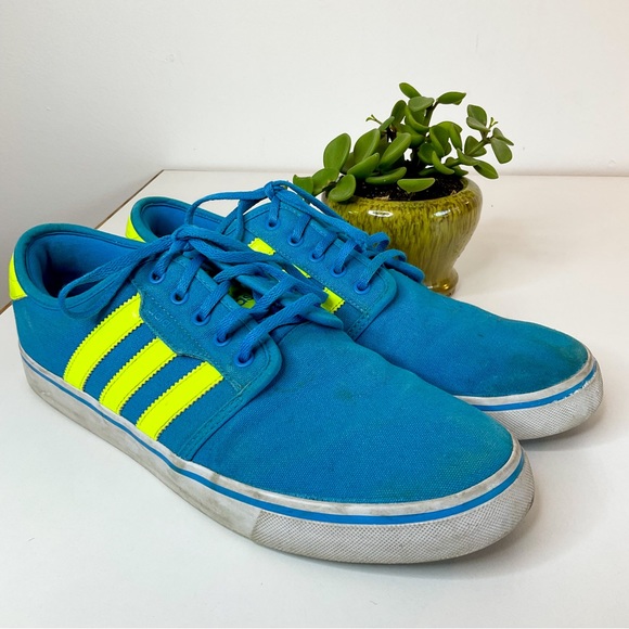 adidas Other - ADIDAS Electric Blue & Neon Striped Men’s Sneakers